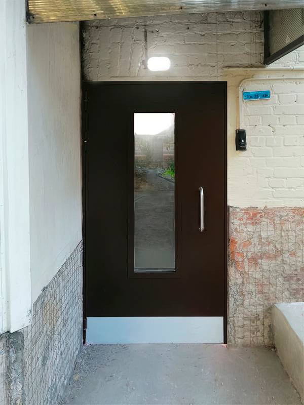 Дверь с остеклением на входе в подъезд (ул. Пруд-Ключики, 3)