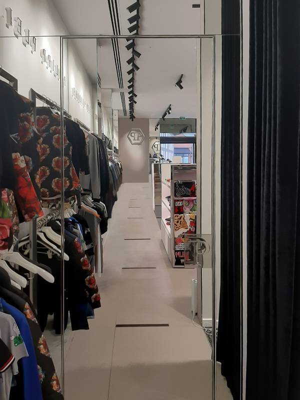 Установленная дверь с отделкой зеркалом Установленная дверь с отделкой зеркалом